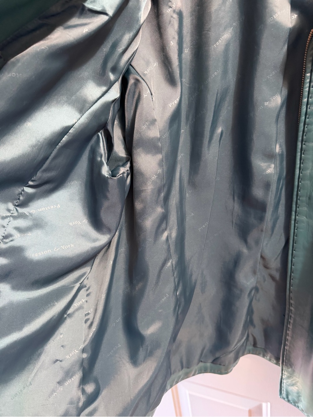 Preston & York Teal Leather jacket size 2X - Picture 11 of 12